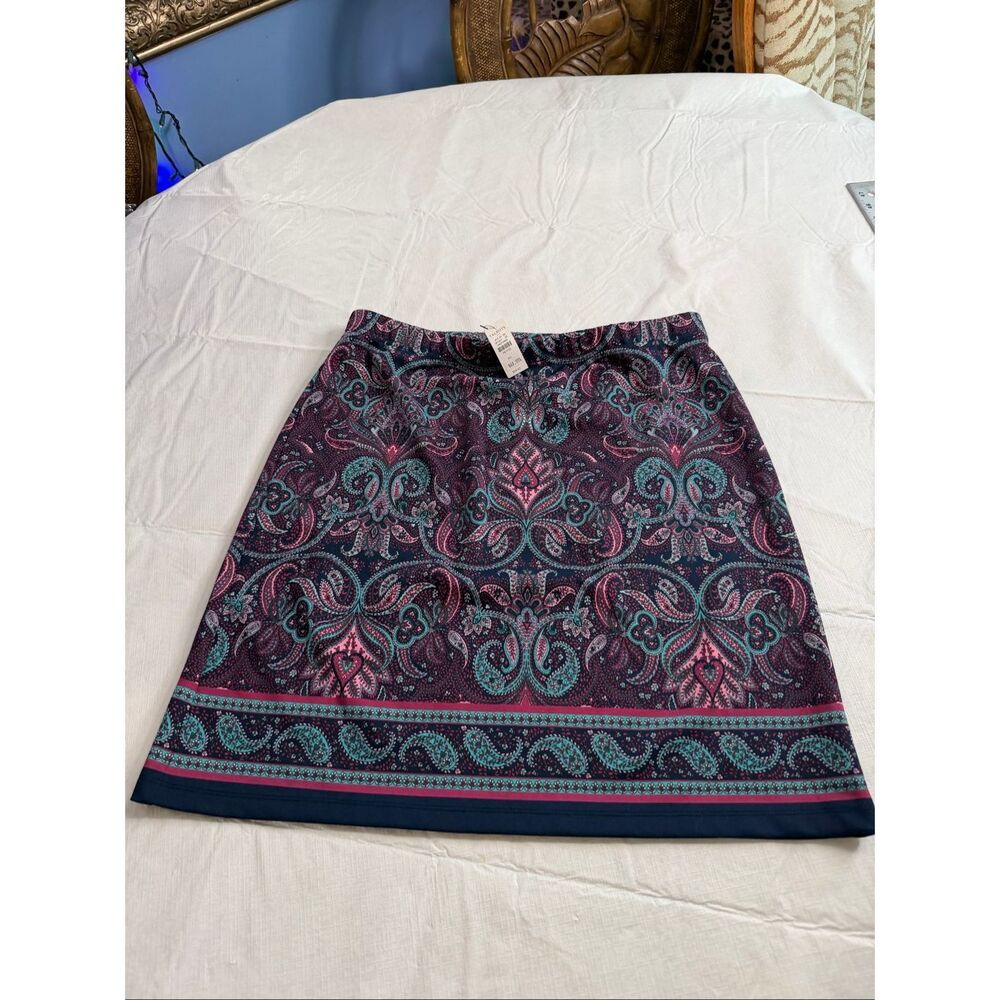 NWT Talbots Petite Paisley Pencil Skirt Size PL Large New